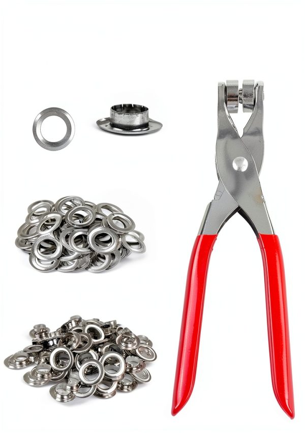 Grommet Tool Kit 1/2 Inch Silver Eyelets by MoHern Punch Pliers-1
