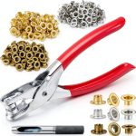 1003Pcs Grommet Tool Kit, 1/4 Inch 6mm(Inside) Grommet Eyelet Pliers Kit with 1000 Metal Eyelets with Washers for Fabric, Leather, Belt, Shoes, Clothes-0