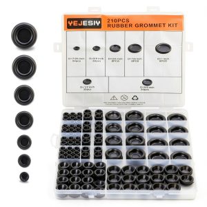 210PCS Rubber Grommet kit, Premium 7 Sizes Rubber Grommets for Wiring, Automotive, Home Improvement, Closed Wire Grommet for Wire Electrical Appliance Plumbing-0