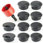 Desk Grommet 2 Inch Black Cable 10 Pack Hole Cover-0