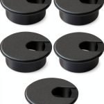 MAHDPRO Desk Grommet 2 Inch (50 mm) Pack of 5-Black ABS Plastic Cable Hole Cover to Arrange Wires & Cords Through Computer Table/Countertops-0