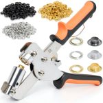 Grommet Tool kit 3/8" Eyelet Pliers with 300 Chrome Grommets – Gold-0