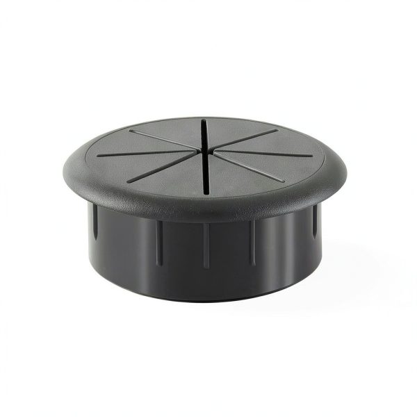 HYCC 2 Inch Desk Grommet Black – 5 Pack Flexible Cable Hole Cover-3