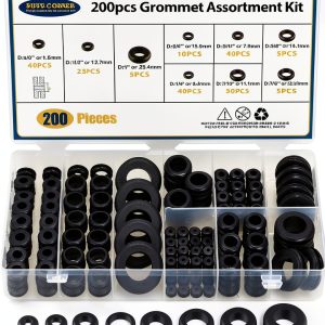200 PCS Rubber Grommet Firewall Hole Plug Assortment BUSY-CORNER Kit-0
